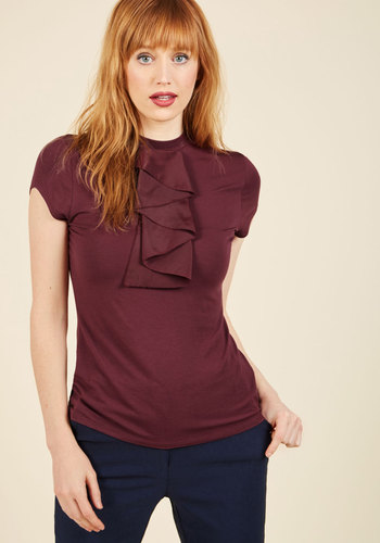 Class Act Top in Burgundy by Asmara International Limited