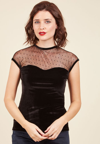Rock Steady/Steady Clothing In - The Answer Is Sheer Velvet Top in Black