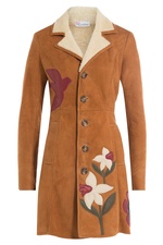 Shearing Coat with Leather Patchwork by Red Valentino