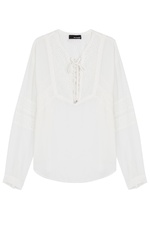 Peasant Blouse with Lace Inlay by The Kooples