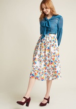 Woven A-Line Skirt with Pockets by ModCloth