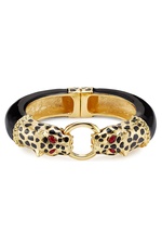 Gold-Plated Resin Leopard Bracelet by Kenneth Jay Lane
