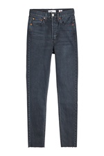 Cropped High Rise Straight Leg Jeans by RE/DONE