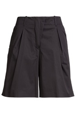 Pleated Cotton Shorts by Jil Sander