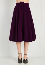 Make Your Presence Throne Midi Skirt in Plum by Collectif Clothing