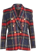 Plaid Blazer with Wool and Linen by Balmain