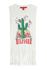 Printed Vest with Fringe by Hilfiger Collection