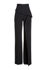 Straight-Leg Pants with Flutter Trim by Roland Mouret