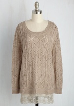 Stop, Look, and Lace Hem Sweater by URBAN DAY