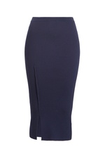 Ribbed Knit Pencil Skirt with Wool by Victoria Beckham