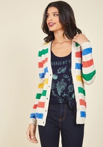 Rainbow With the Flow Striped Cardigan by Mak