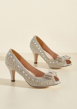 All That Dazzle Peep Toe Heel in Champagne by In Touch Footwear