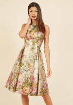 Opulent Elation Floral Dress in Champagne by Adrianna Papell