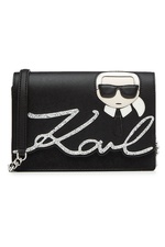 Karl Leather Shoulder Bag by Karl Lagerfeld
