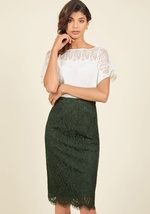 Flirt Around the Issue Pencil Skirt in Forest by Dance & Marvel