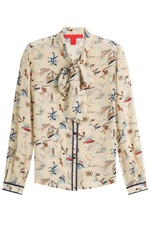 Printed Silk Blouse with Pussbyow by Hilfiger Collection
