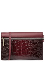 Embossed Leather Zip Pouch Cross Body Shoulder Bag by Victoria Beckham