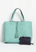Two Praises at Once Reversible Bag in Aqua by Triple 7