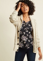 Button-Up Cardigan with Shawl Collar by ModCloth