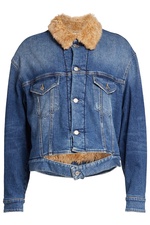 Denim Jacket with Faux Fur Lining by Golden Goose Deluxe Brand