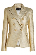 Metallic Blazer with Embossed Buttons by Balmain
