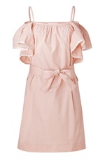 Bliss Pink Belted Cotton Dress by Chloe