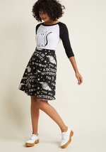 Messages by Moonlight Glow-in-the-Dark A-Line Skirt by ModCloth