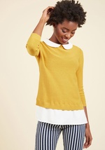 Classroom Charisma Sweater in Saffron by Dandong Kusong Trading Co., LTD