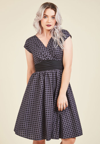 FOLTER INC - Pretty on the Park Bench A-Line Dress in Dots