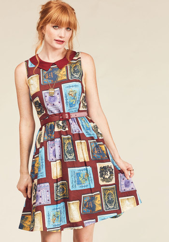 JANTEX INTERNATIONAL LIMITED - Whimsy Without End A-Line Dress in Bookworm
