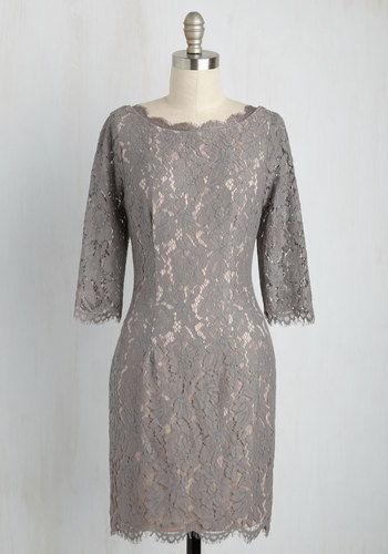 Lace Database Sheath Dress in Smoke by MARINE BLU