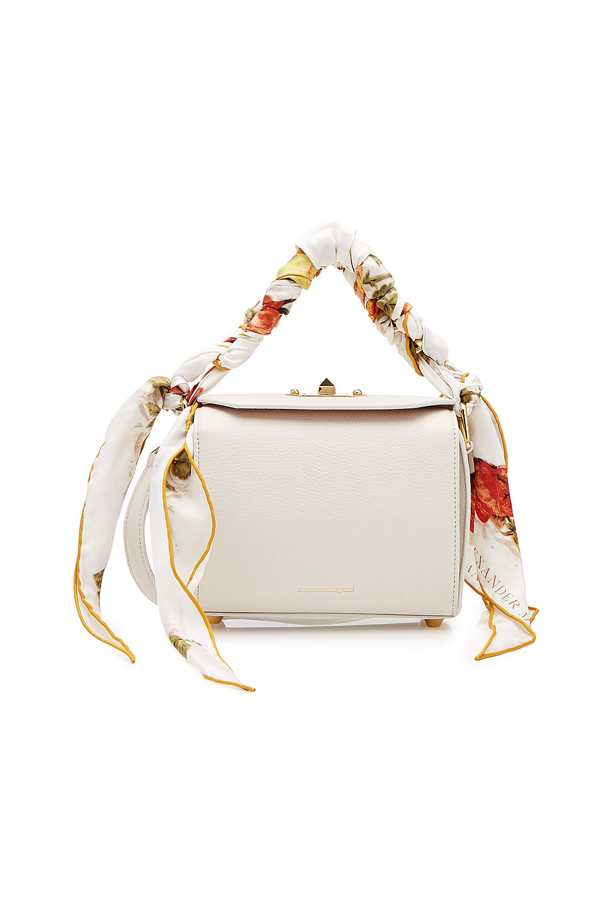 Alexander McQueen - Box Bag 19 Leather Shoulder Bag with Silk Scarf Handles