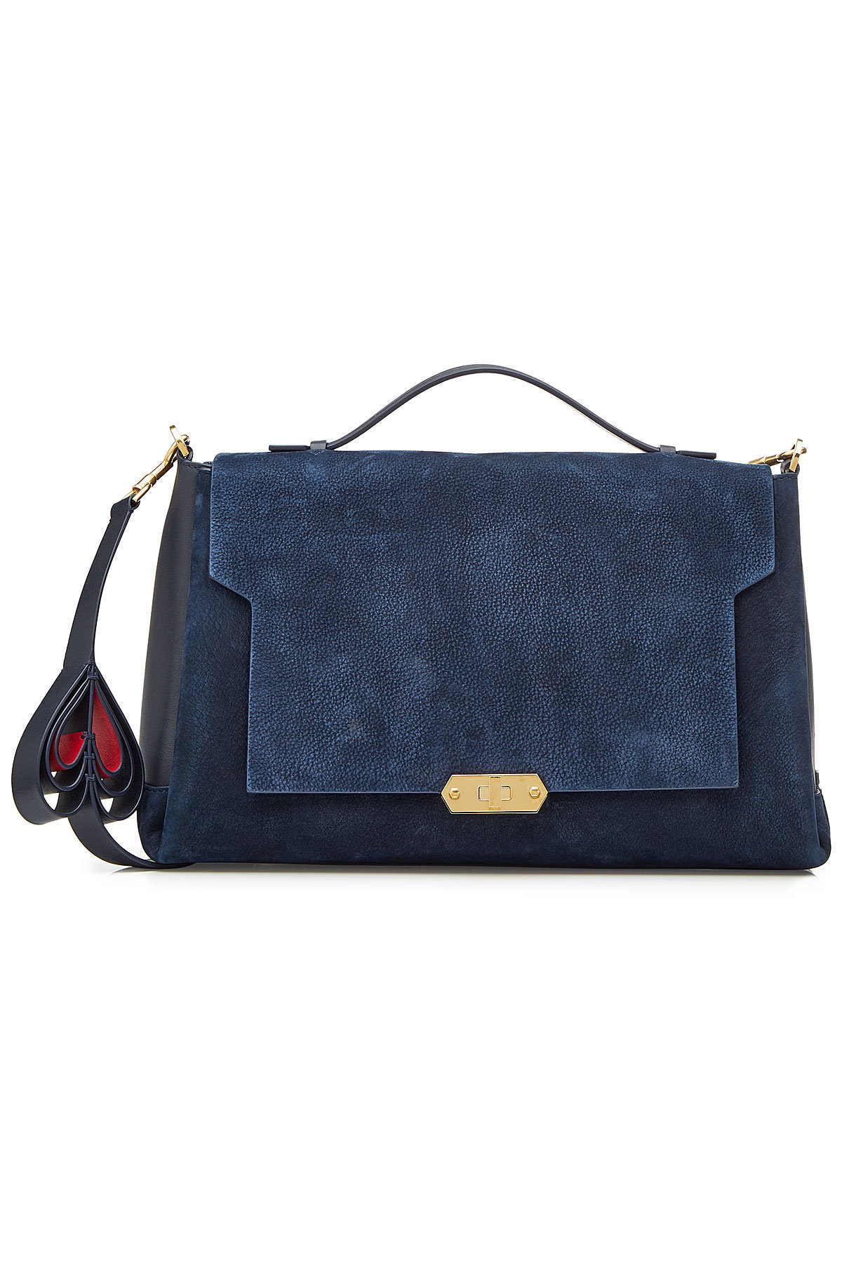 Anya Hindmarch - Bathurst Heart Suede Shoulder Bag with Leather