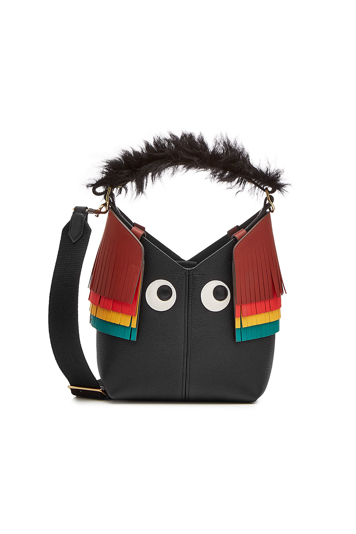 Mini Build A Bag Creature Leather Tote with Lamb Fur by Anya Hindmarch
