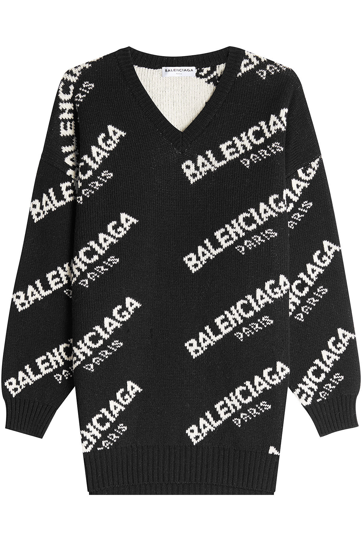 Balenciaga - Jacquard Logo Pullover with Virgin Wool and Camel