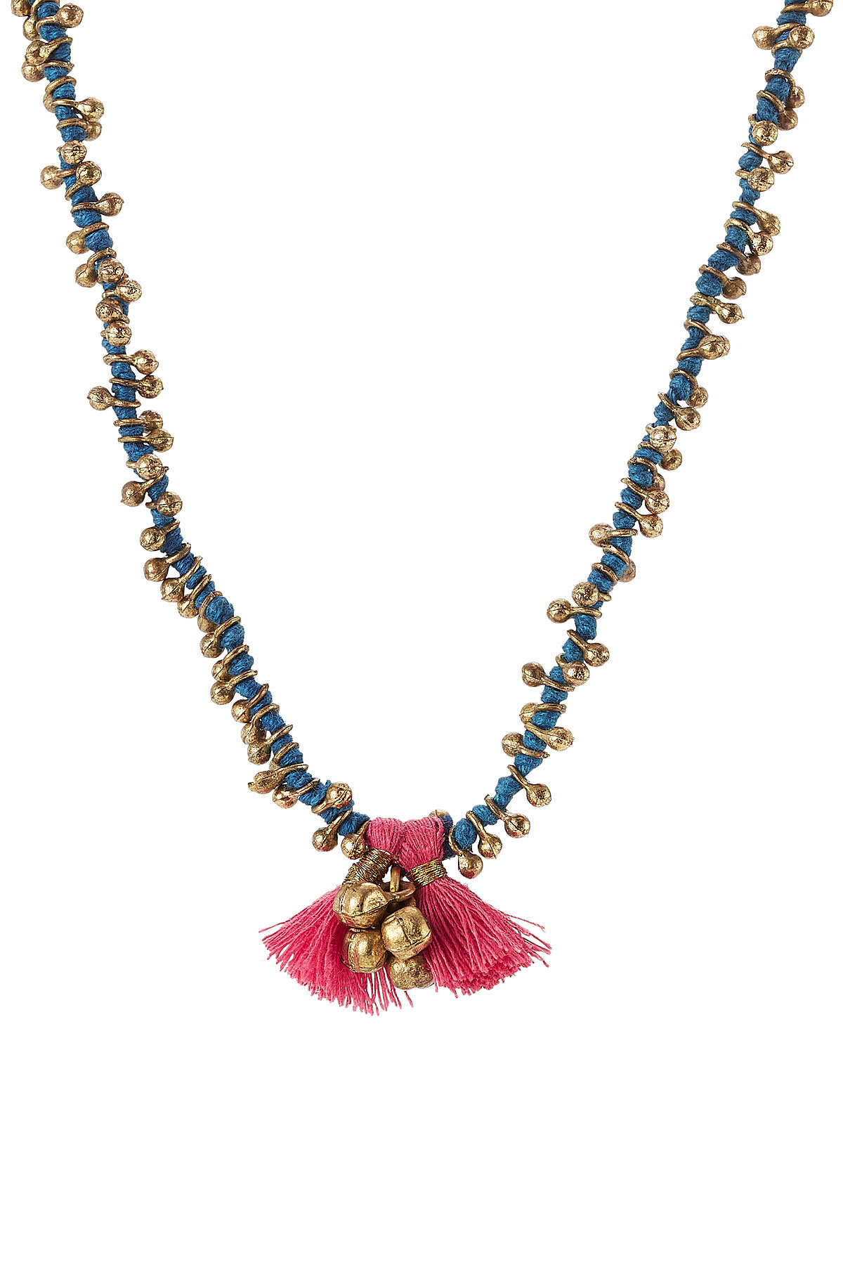 Blue Hippy - Embellished Necklace with Tassel