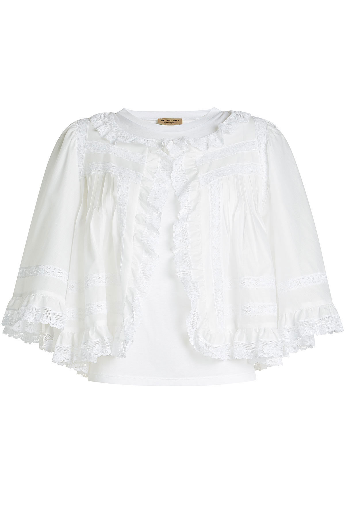Burberry - Cotton Top with Lace Ruffles