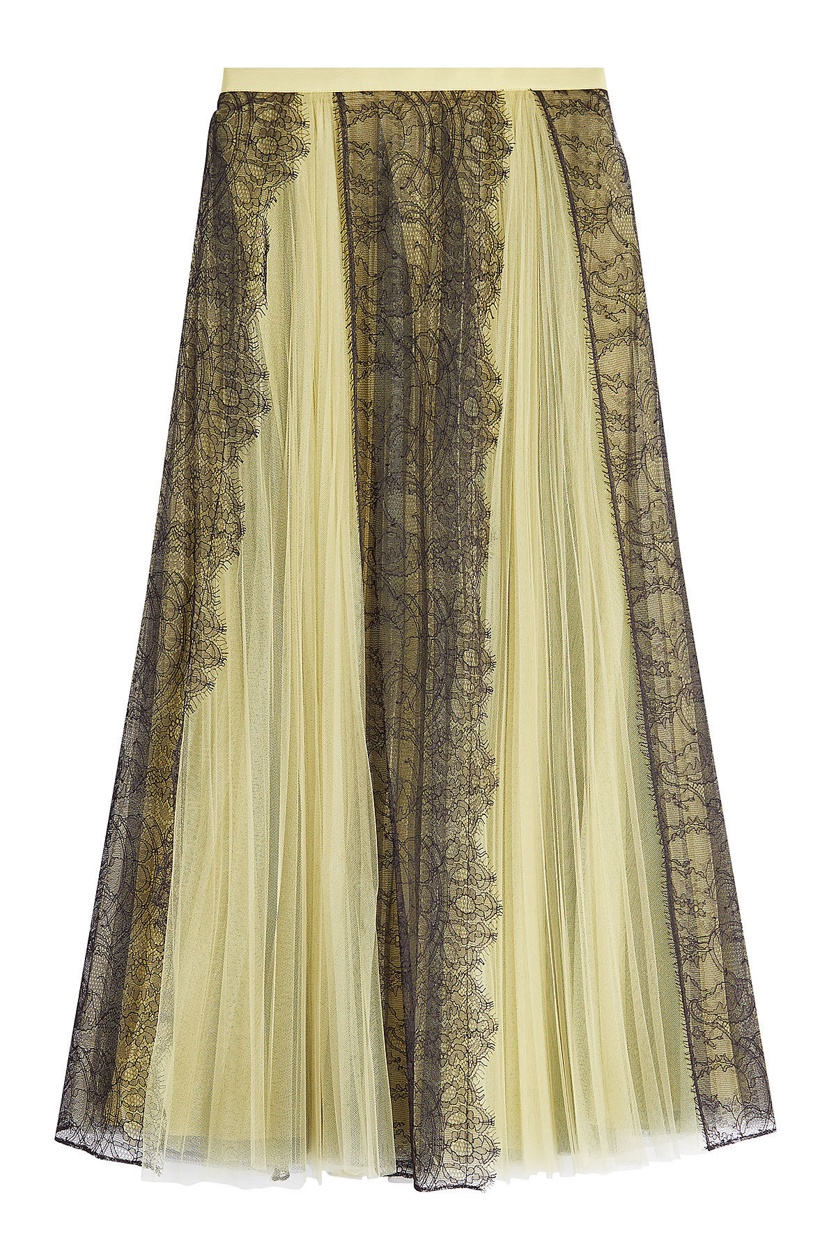 Burberry - Silk Chiffon Skirt with Lace