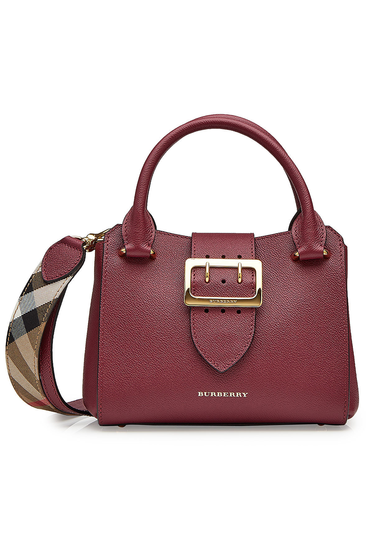 Burberry - Small Leather Tote with Buckle Detail