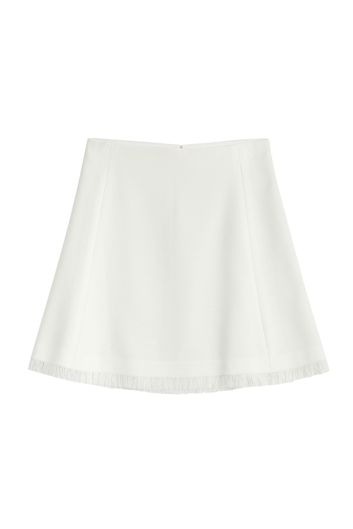 Chloe - Wool Blend Skirt with Fringe