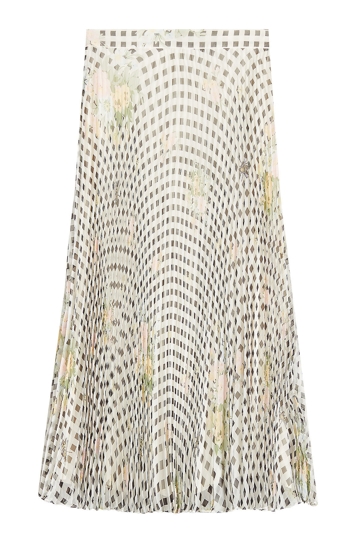 Christopher Kane - Gingham Organza Pleated Silk Skirt
