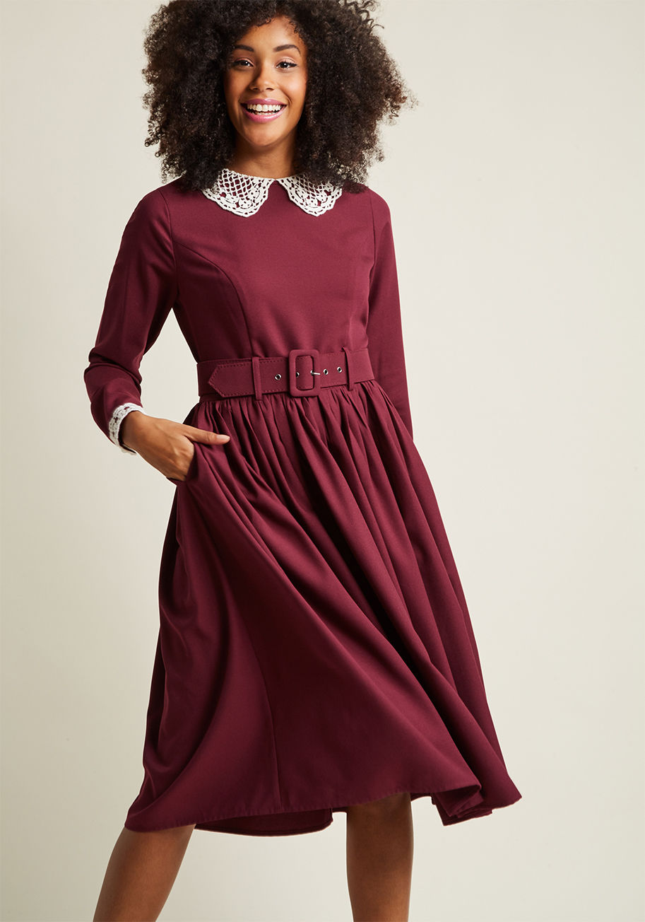 Collectif - Collectif Cottage Cocktails Long Sleeve Dress