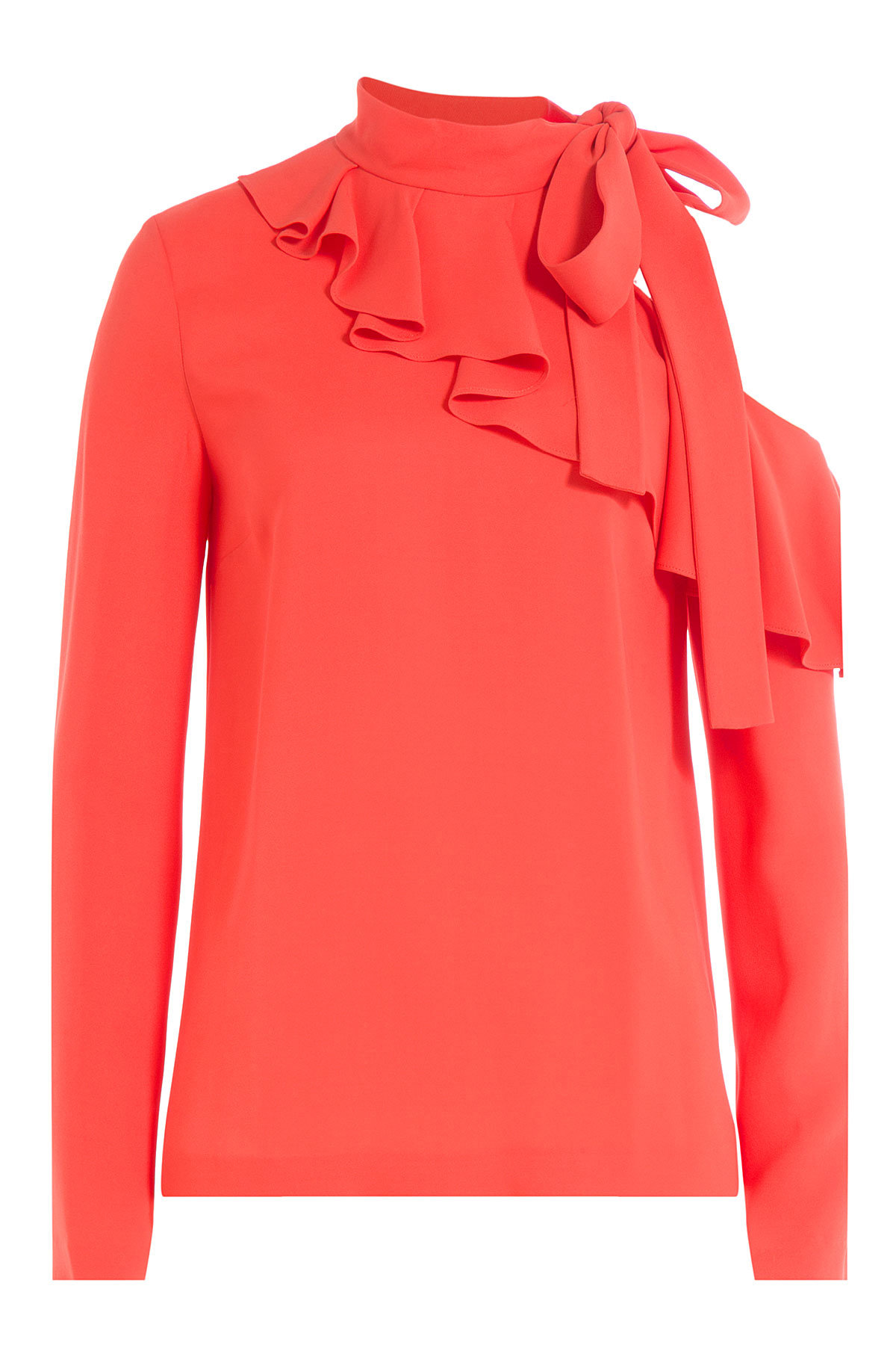 Emilio Pucci - Top with Cut-Out Shoulder and Ruffles Front