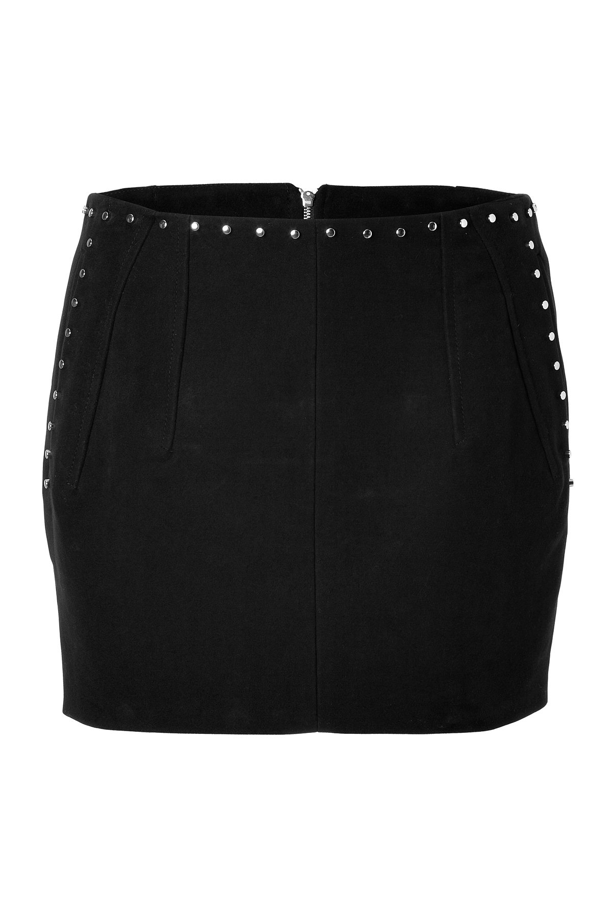 Faith Connexion - Cotton Studded Mini-Skirt in Black