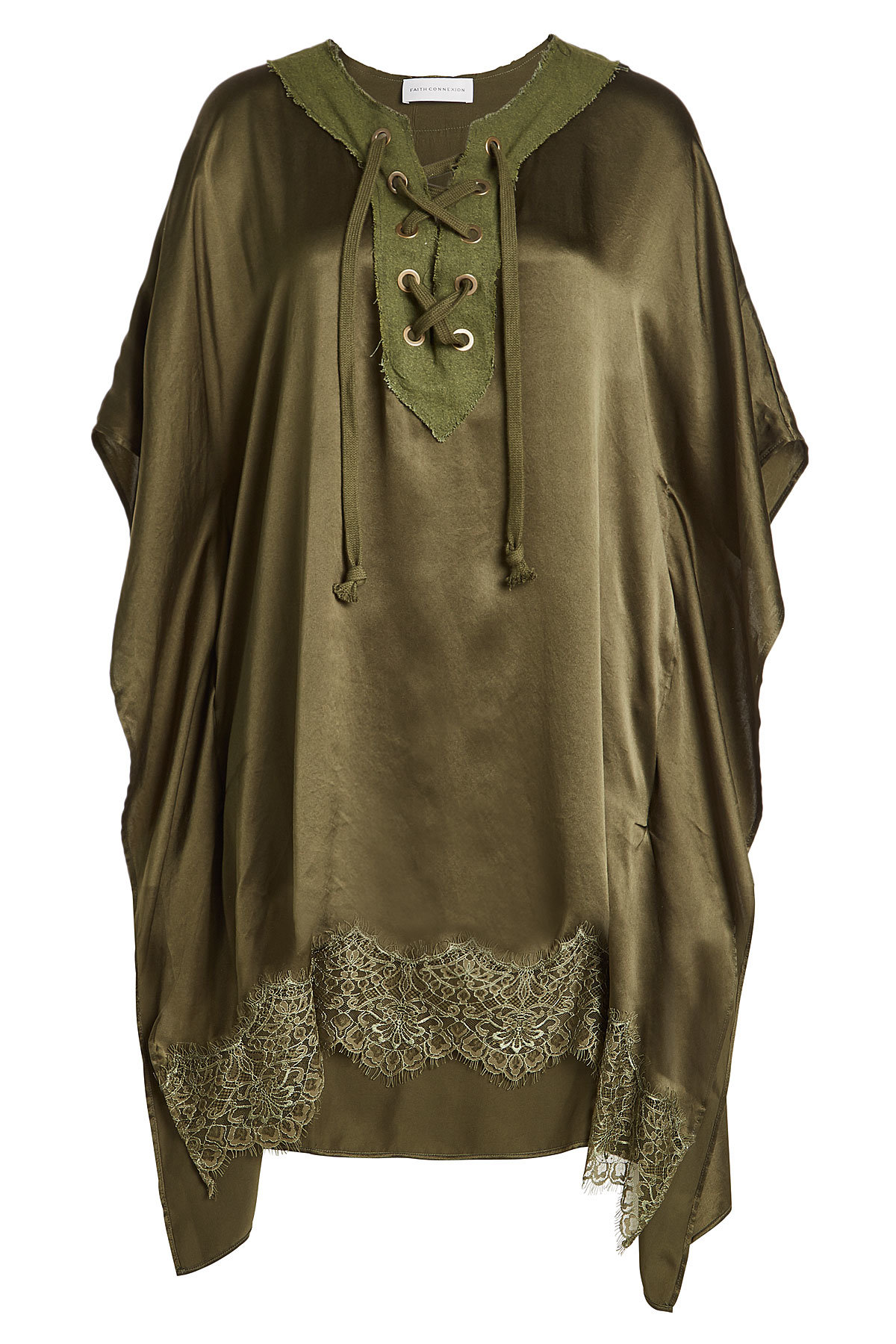 Faith Connexion - Silk Poncho with Lace