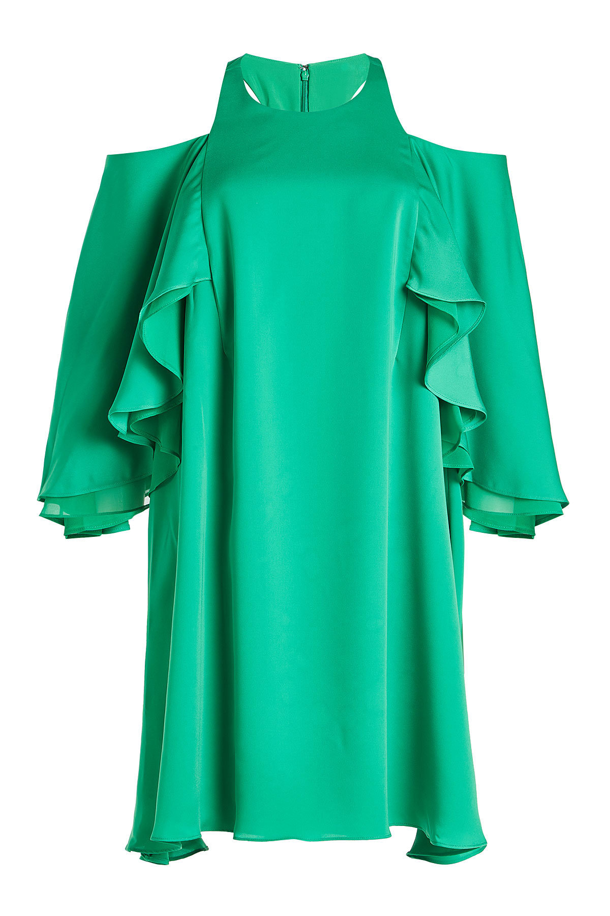 Halston Heritage - Cold-Shoulder Dress with Ruffles