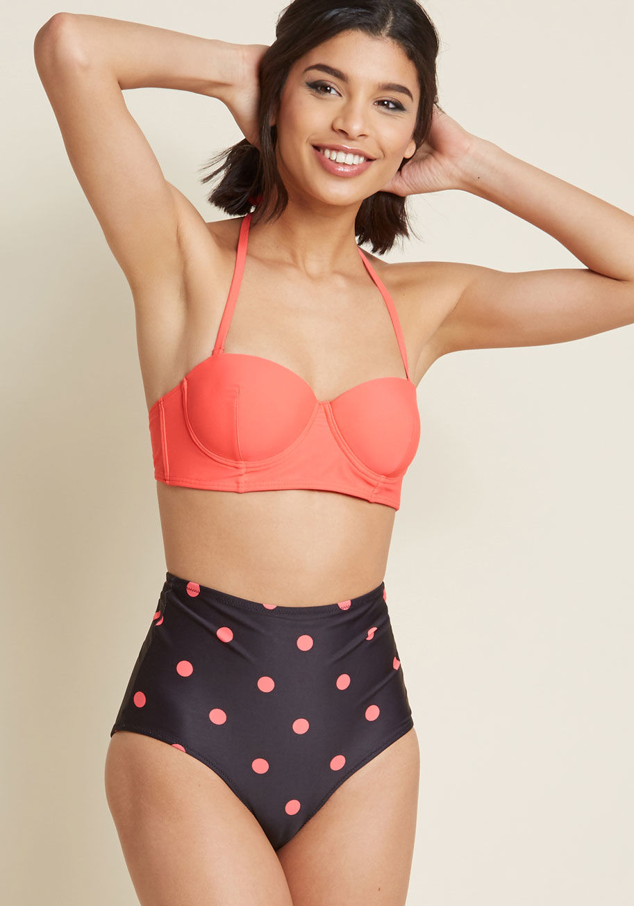 Waterfront Flaunt Reversible High-Waisted Bikini Bottom by High Dive by ModCloth