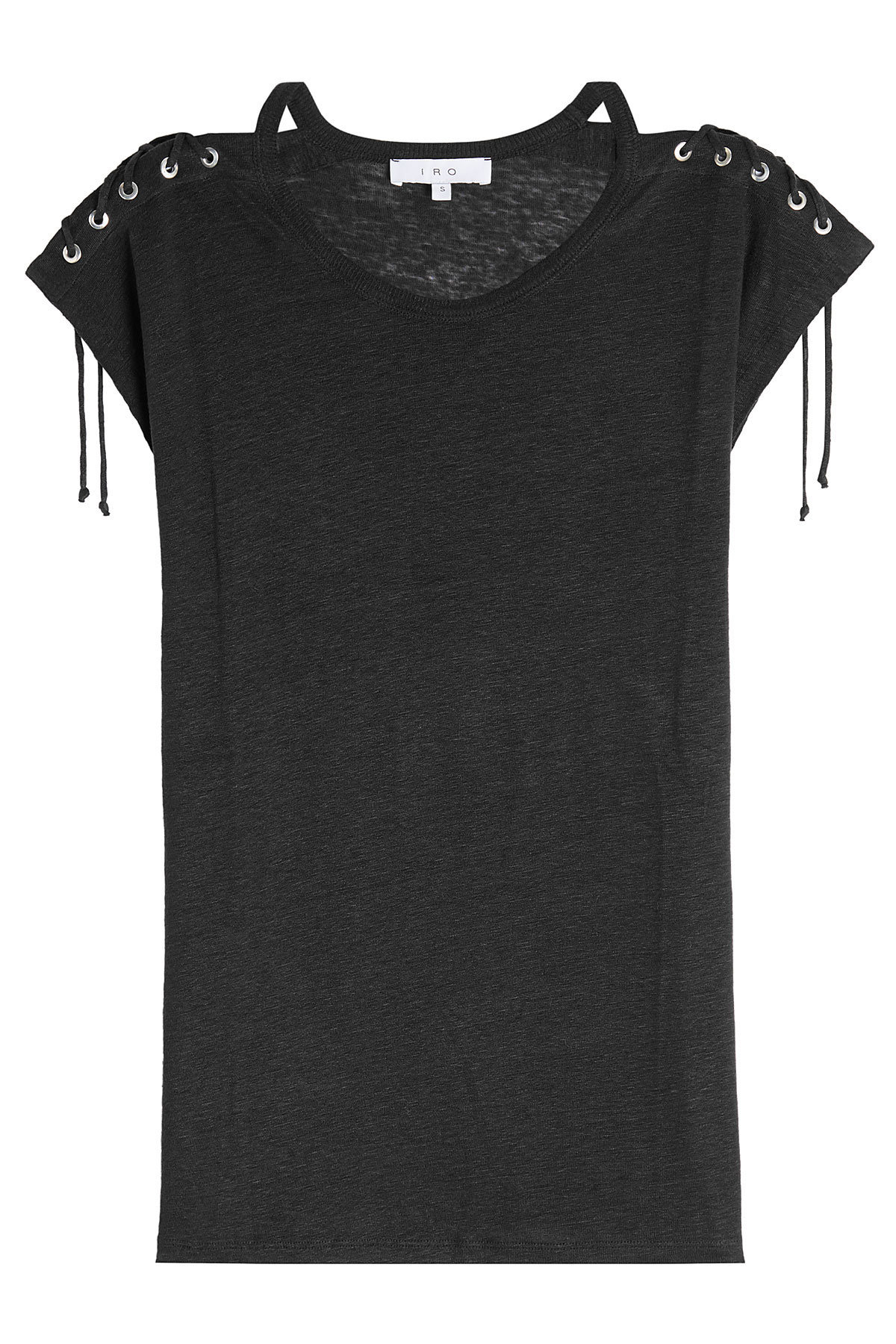 Iro - Linen T-Shirt with Lace-Up Details