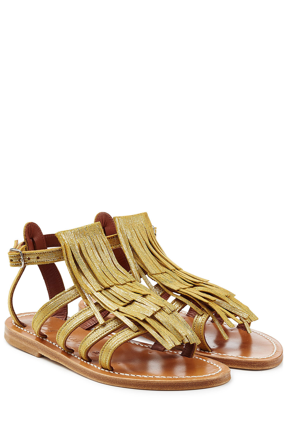 Leather Sandals with Fringe by K.Jacques