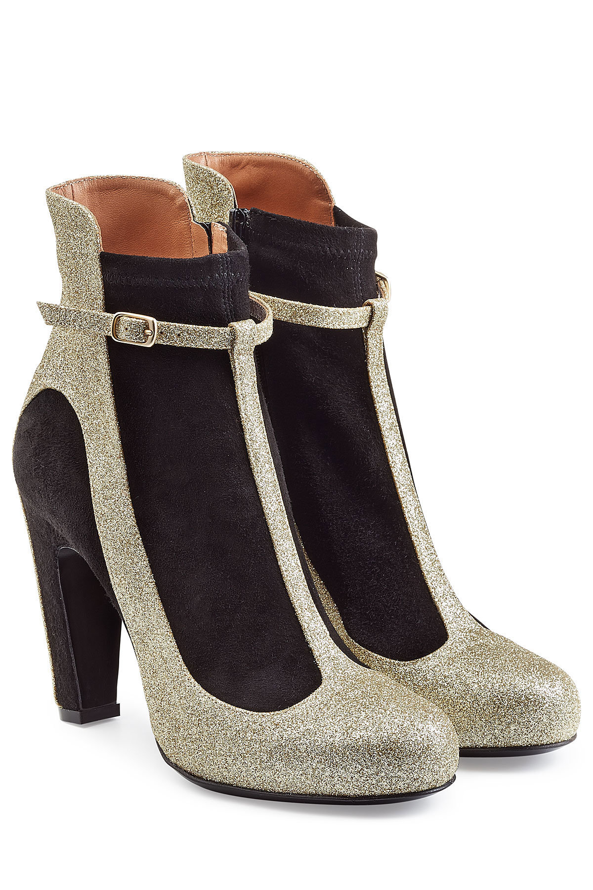 Glitter and Suede Ankle Boots by Maison Margiela